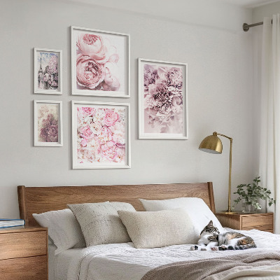 Modernes wandbilder-set Vintage-Blumenarrangements