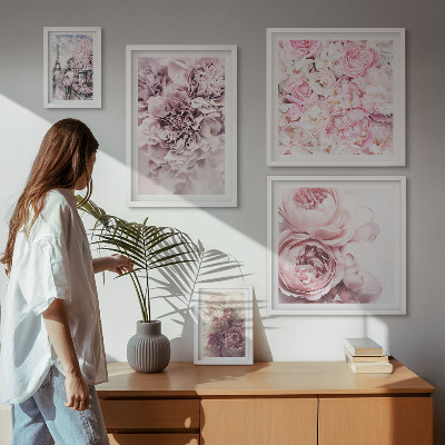 Modernes wandbilder-set Vintage-Blumenarrangements