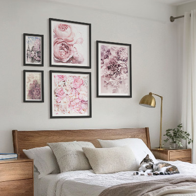 Modernes wandbilder-set Vintage-Blumenarrangements