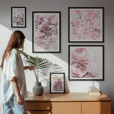 Modernes wandbilder-set Vintage-Blumenarrangements