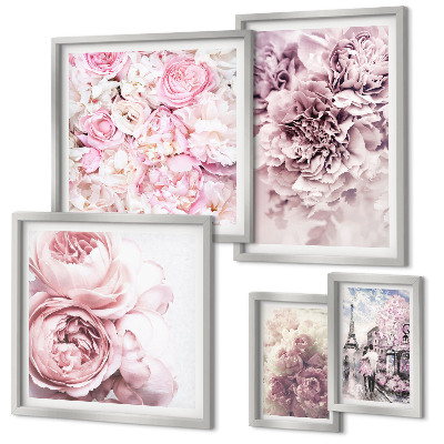 Modernes wandbilder-set Vintage-Blumenarrangements
