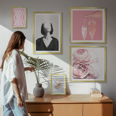 Bildergalerie-set für die wand Chill Wine Woman Smoke