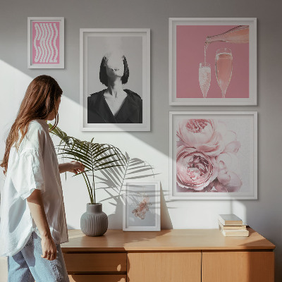 Bildergalerie-set für die wand Chill Wine Woman Smoke