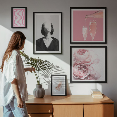 Bildergalerie-set für die wand Chill Wine Woman Smoke