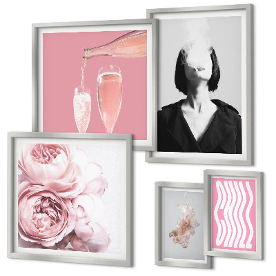 Bildergalerie-set für die wand Chill Wine Woman Smoke