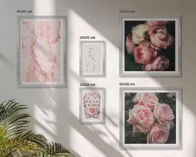 Modernes wandbilder-set Rosa Blumen im Boho-Stil