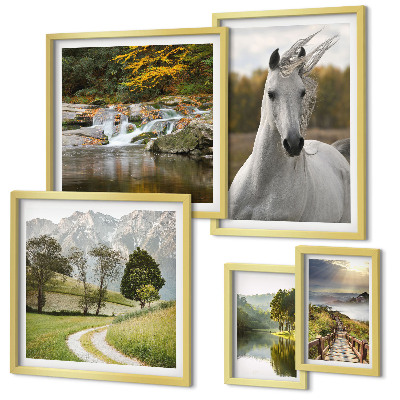 Bildergalerie-set für die wand Landschaften Landschaften Pferd