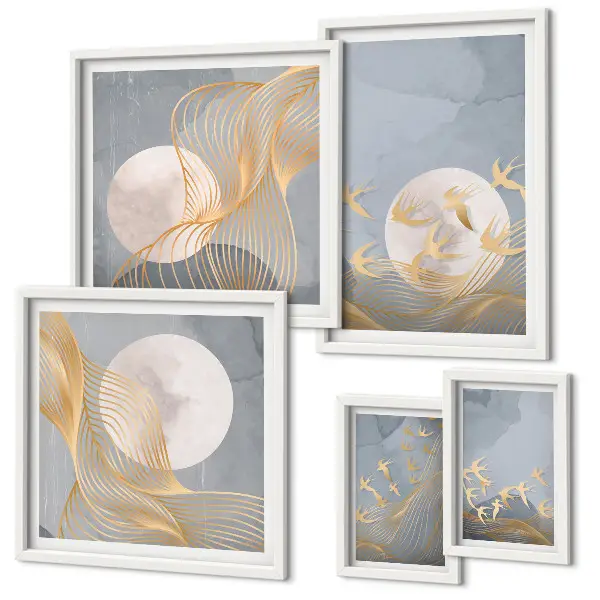 Bildergalerie-Set für die Wand Motiv Harmonie der Natur und Zartheit