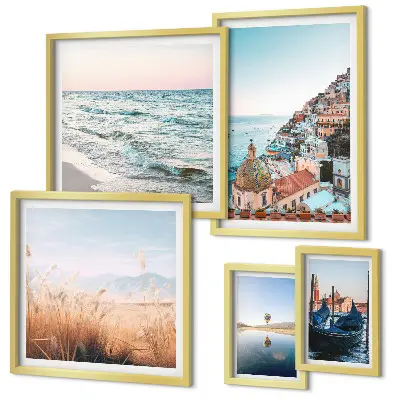 Modernes Wandbilder-Set mit bezauberndem Meerblick