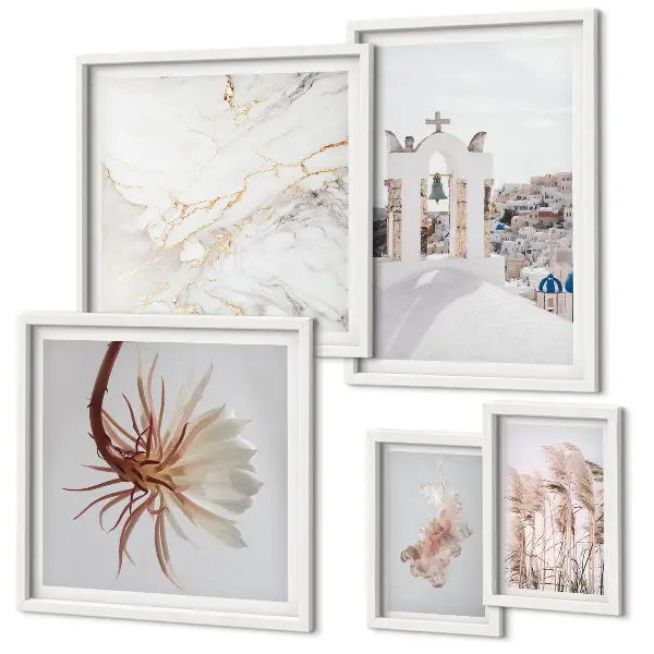 Bildergalerie-Set für die Wand mit stilvollen Ausblicken auf Architektur und Natur