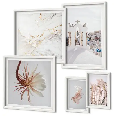 Bildergalerie-Set für die Wand mit stilvollen Ausblicken auf Architektur und Natur