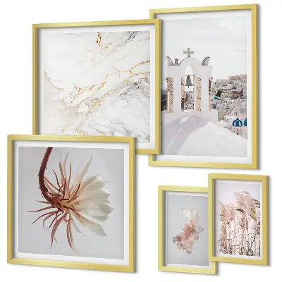 Bildergalerie-Set für die Wand mit stilvollen Ausblicken auf Architektur und Natur