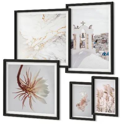 Bildergalerie-Set für die Wand mit stilvollen Ausblicken auf Architektur und Natur