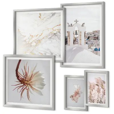 Bildergalerie-Set für die Wand mit stilvollen Ausblicken auf Architektur und Natur