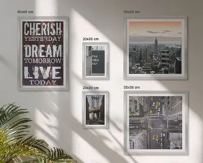 Modernes Wandbilder-Set mit inspirierenden Stadtslogans