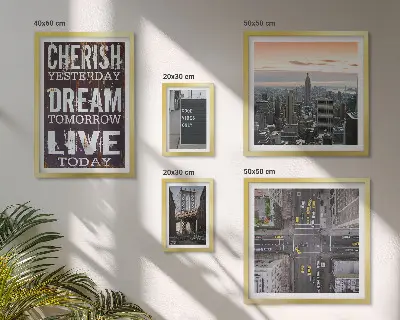 Modernes Wandbilder-Set mit inspirierenden Stadtslogans