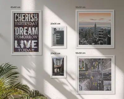 Modernes Wandbilder-Set mit inspirierenden Stadtslogans