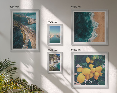 Modernes wandbilder-set Strandlandschaften Zitrusfrüchte