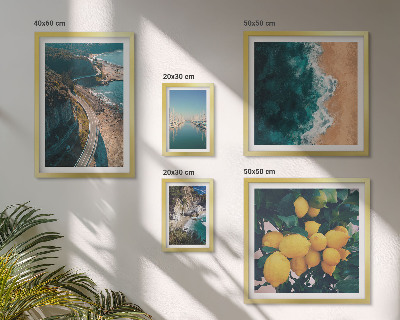 Modernes wandbilder-set Strandlandschaften Zitrusfrüchte