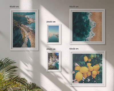 Modernes wandbilder-set Strandlandschaften Zitrusfrüchte