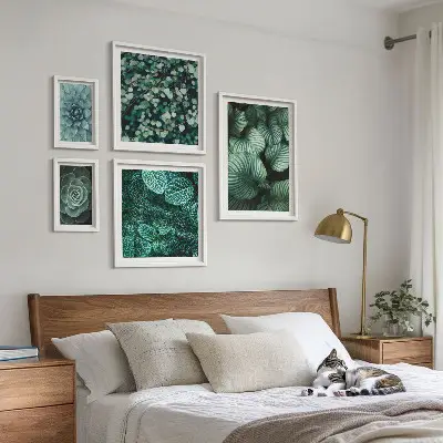 Bilderset fürs Sofa mit Pflanzenblättern und Sukkulenten