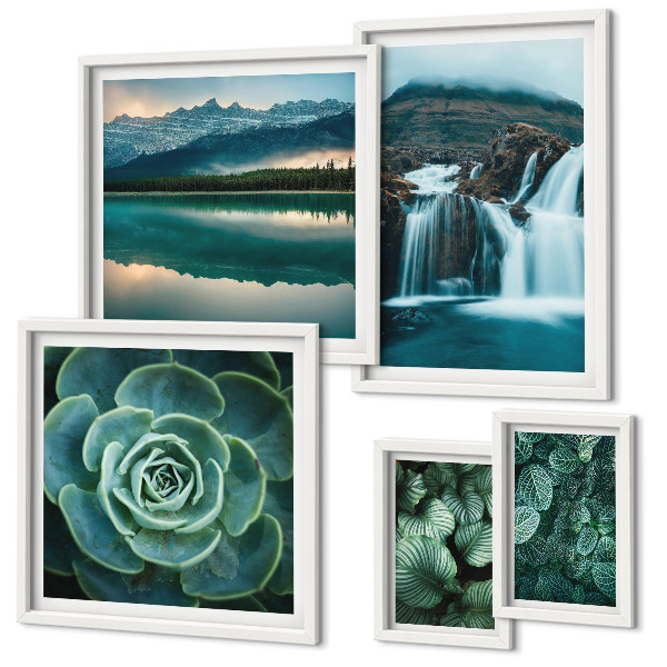 Bildergalerie-set für die wand Grüne Pflanzen, Wasserfälle, Natur