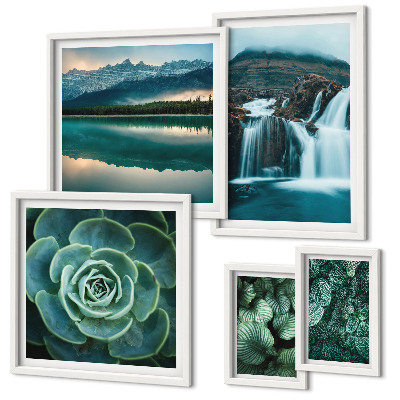 Bildergalerie-set für die wand Grüne Pflanzen, Wasserfälle, Natur