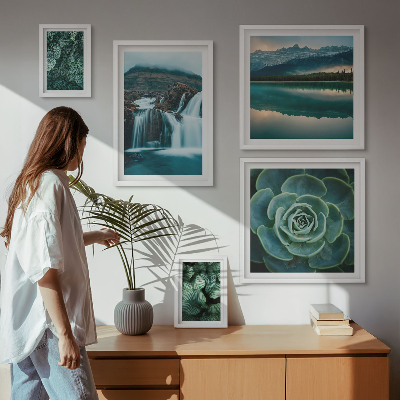Bildergalerie-set für die wand Grüne Pflanzen, Wasserfälle, Natur