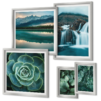 Bildergalerie-set für die wand Grüne Pflanzen, Wasserfälle, Natur