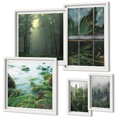Modernes wandbilder-set Grüne Landschaften, Wälder, Vegetation