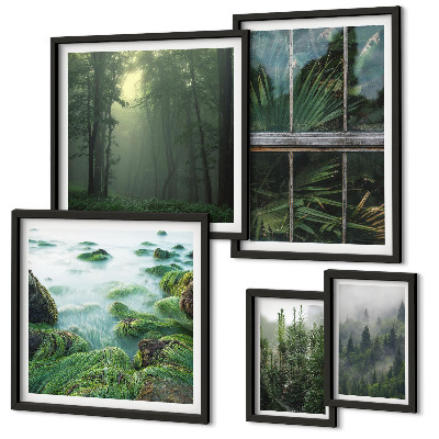 Modernes wandbilder-set Grüne Landschaften, Wälder, Vegetation