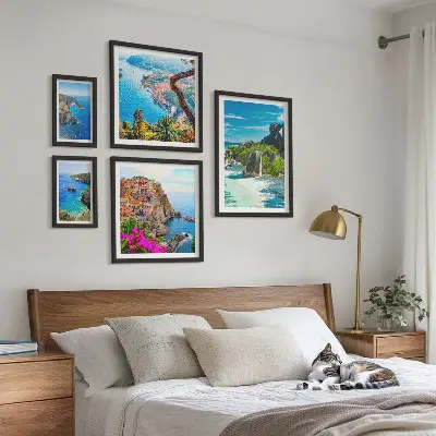 Modernes Wandbilderset mit Motiven von Küstenlandschaften