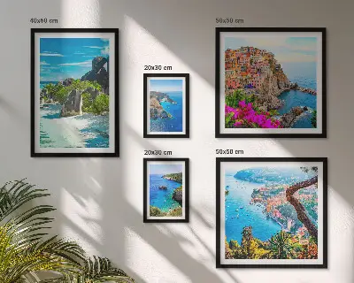 Modernes Wandbilderset mit Motiven von Küstenlandschaften