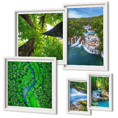 Bildergalerie-set für die wand Wasserfälle, grüne Landschaften