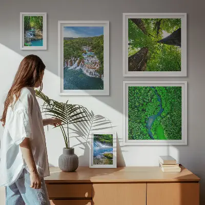 Bildergalerie-Set für die Wand Wasserfälle und grüne Landschaften