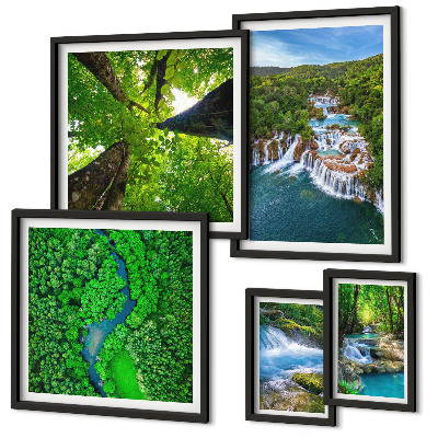 Bildergalerie-set für die wand Wasserfälle, grüne Landschaften
