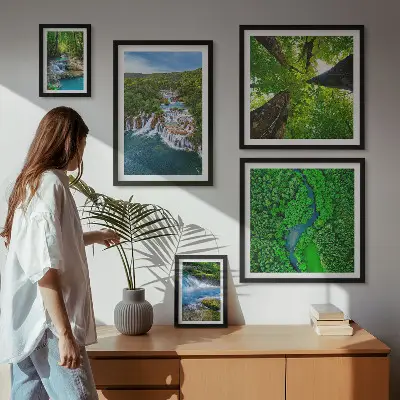 Bildergalerie-Set für die Wand Wasserfälle und grüne Landschaften