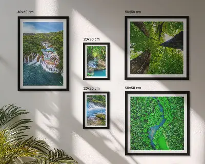 Bildergalerie-Set für die Wand Wasserfälle und grüne Landschaften