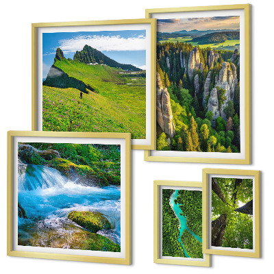 Modernes wandbilder-set Landschaften Berge Flüsse Wälder