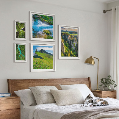 Modernes wandbilder-set Landschaften Berge Flüsse Wälder