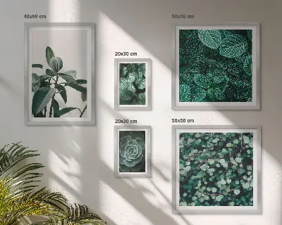 Bildergalerien-Set für die Wand mit botanischen Motiven grüner Blätter