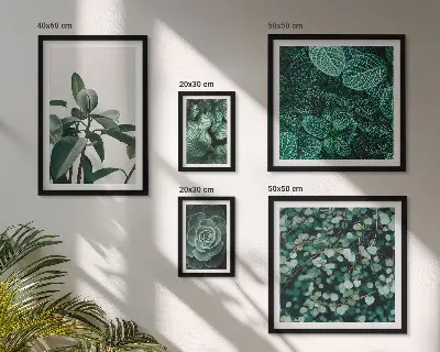Bildergalerien-Set für die Wand mit botanischen Motiven grüner Blätter