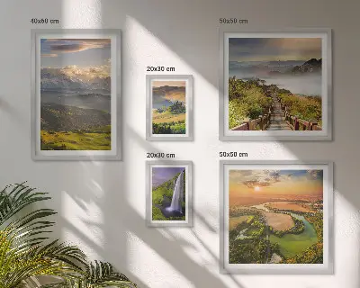 Bildergalerie-Set für die Wand mit Berglandschaften und Wasserfällen