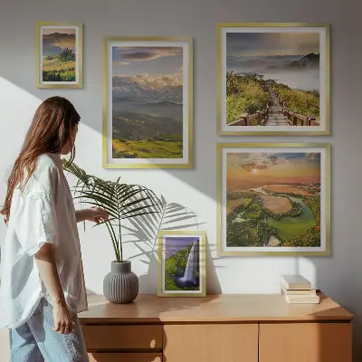 Bildergalerie-Set für die Wand mit Berglandschaften und Wasserfällen