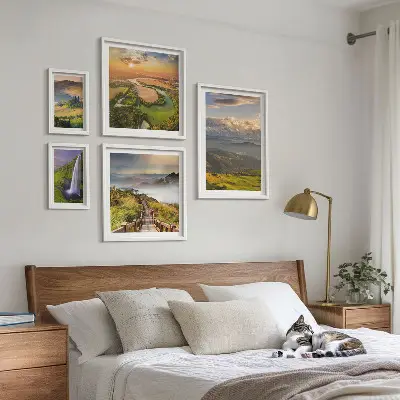 Bildergalerie-Set für die Wand mit Berglandschaften und Wasserfällen