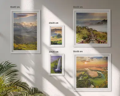 Bildergalerie-Set für die Wand mit Berglandschaften und Wasserfällen