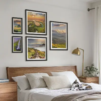 Bildergalerie-Set für die Wand mit Berglandschaften und Wasserfällen