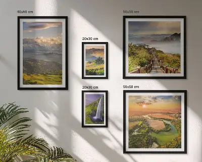Bildergalerie-Set für die Wand mit Berglandschaften und Wasserfällen