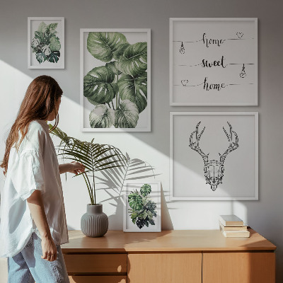 Modernes wandbilder-set Pflanzenmotive mit Naturbezug