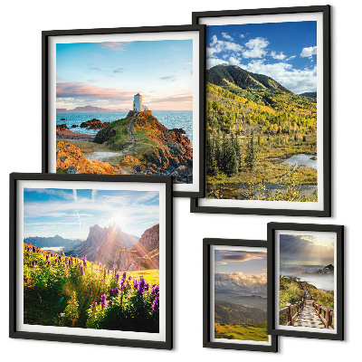 Bildergalerie-set für die wand Berglandschaften Natur